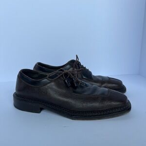 Mezlan Mens Dark Brown Leather Cap Toe Oxford Dress Shoes Size 10